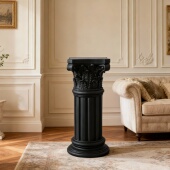 欧式 黑色罗马柱装 饰立柱家居客厅古典雕花摆件