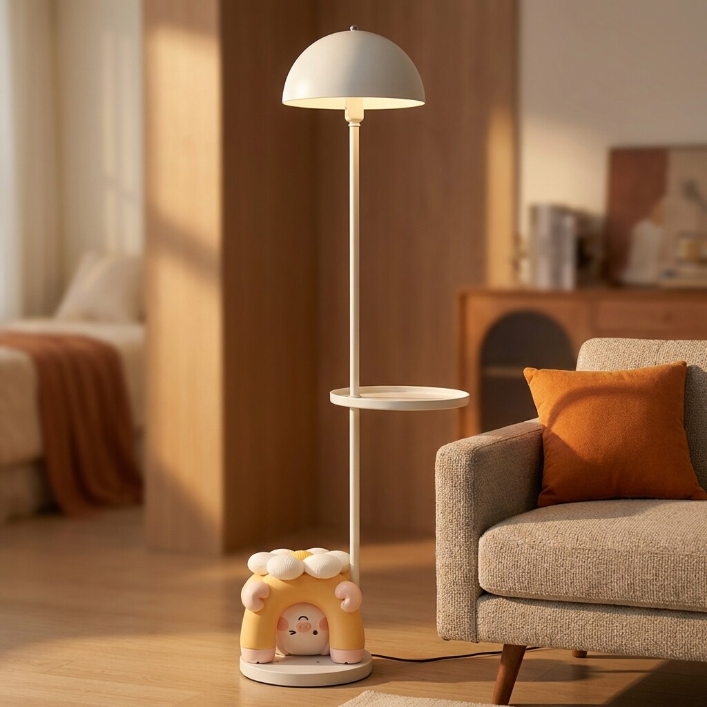 可爱卡通小猪台灯落地摆件树脂多功能儿童房装饰节日礼物