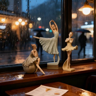 新古典芭蕾舞者树脂摆件气质飘逸舞蹈造型桌面装饰高级感