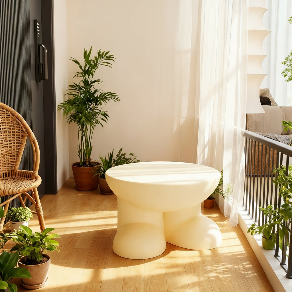 简约现代创意圆凳塑料庭院凳小户型多功能网红款设计师凳子