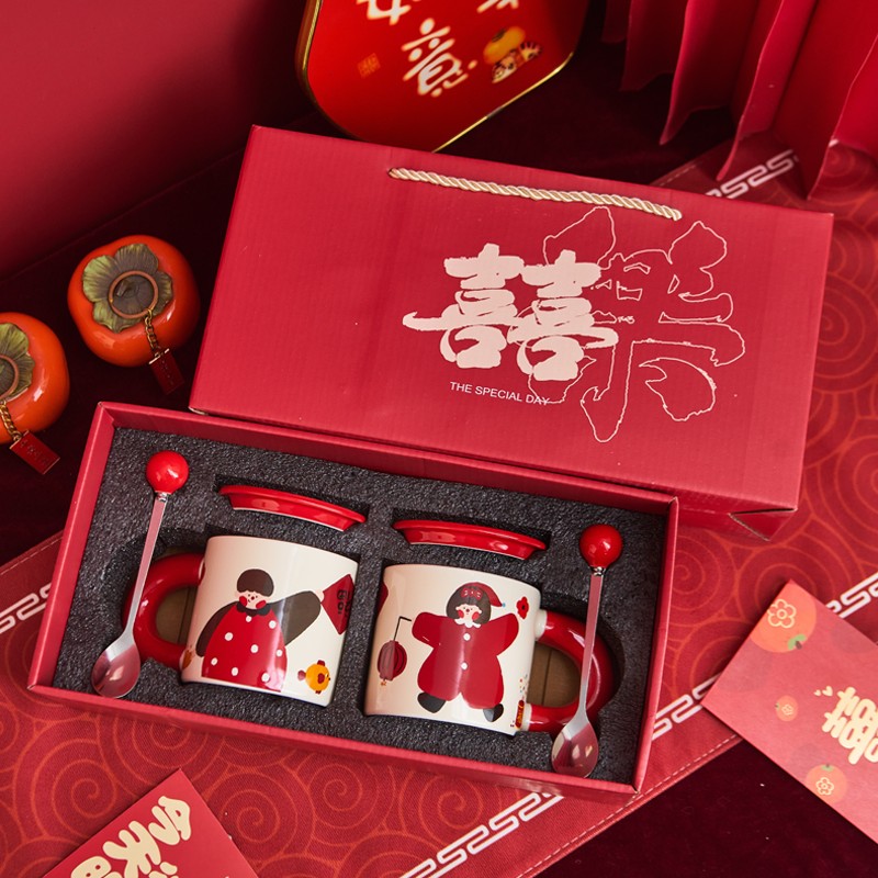 卡通可爱圣诞袜女中筒袜礼盒装送礼红色米奇棉袜套装