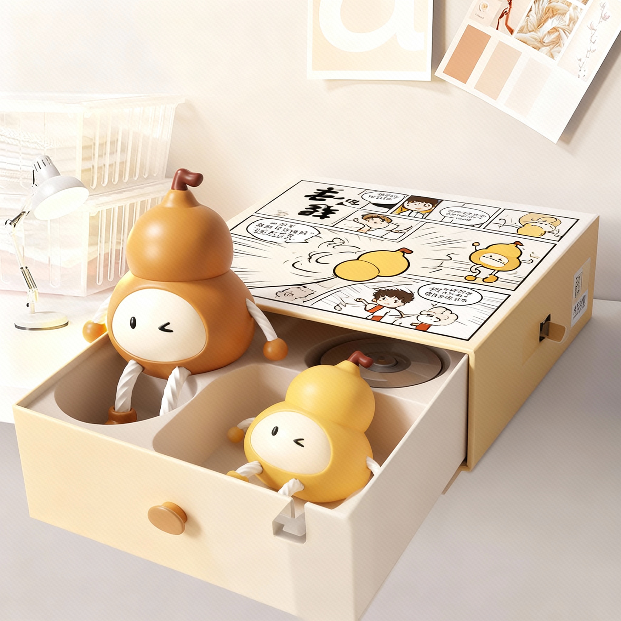 国潮卡通动物桌面摆件