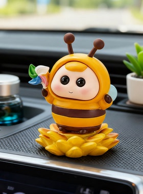 卡通蜜蜂车载装饰品树脂摆件