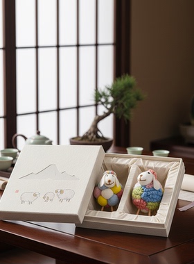 纯手工布艺动物桌面摆件