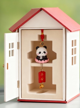 新中式熊猫树脂摆件乔迁送礼保平