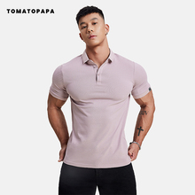 TOMATOPAPA美式polo衫男士短袖2024新款纯色简约运动健身修身上衣