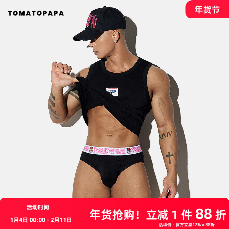 TOMATOPAPA美式三角内裤男复古卡通字母LOGO性感透气棉运动男内裤,女士内衣/男士内衣/家居服,男三角内裤,淘宝优惠券,粉丝福利购,淘宝优惠卷