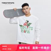 23年重磅棉印花体恤上衣男 秋新品 TOMATOPAPA潮牌新款 t恤宽松长袖