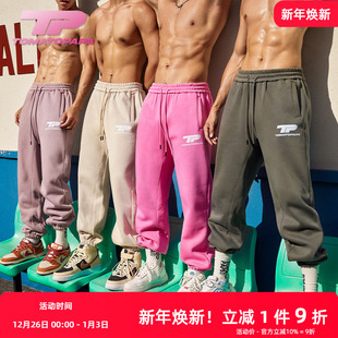 青年束脚裤 保暖简约潮牌烫画休闲裤 加绒长裤 TOMATOPAPA秋冬23新款