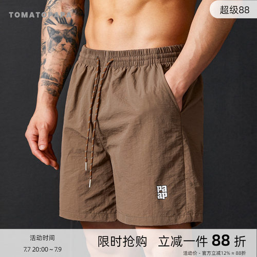 TOMATOPAPA短裤2025夏季薄款直筒男工装风五分裤运动休闲沙滩户外