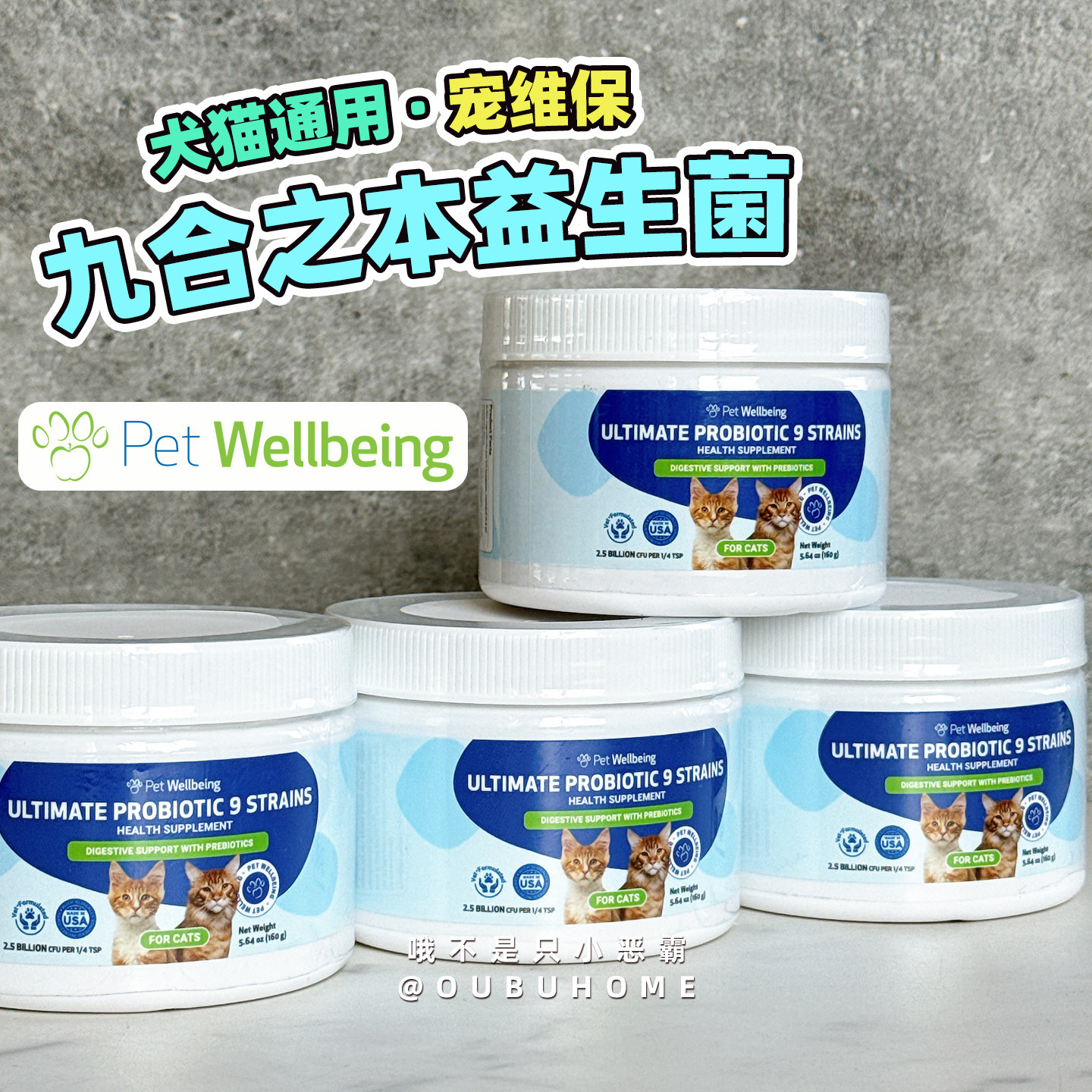 加拿大宠维保PetWellbeing益生菌犬猫通用九合之本宠物狗调理肠胃