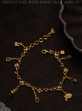 造办处细工精细工艺烧蓝足金潘多拉魔盒手链