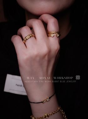 足金仲夏之约开口钻戒