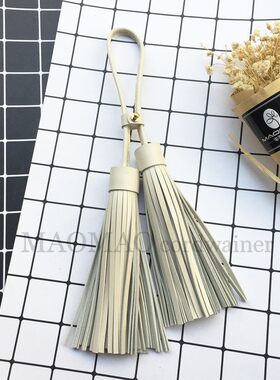 手工挂件真皮流苏毛毛高档挂饰