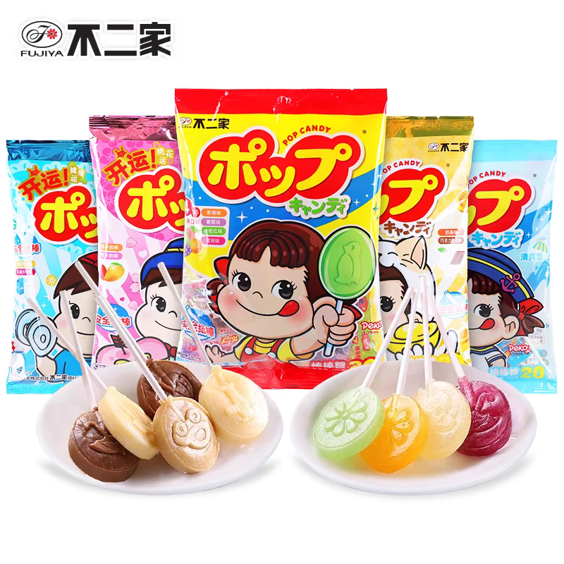 不二家棒棒糖20/100支网红儿童圣诞节礼物可乐水果味年货休闲零食