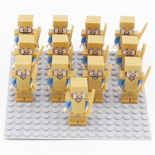 我的世界积木人仔全套小兵人偶儿童拼装玩具村庄房子公仔模型周边