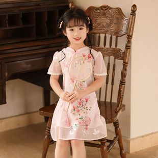 女童装夏季韩版洋气休闲公主连衣裙女孩子夏天儿童学院风古风旗袍
