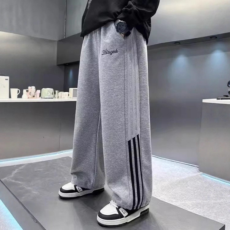 男童裤子春秋直筒阔腿裤2025新款中大童秋季运动卫裤儿童休闲长裤