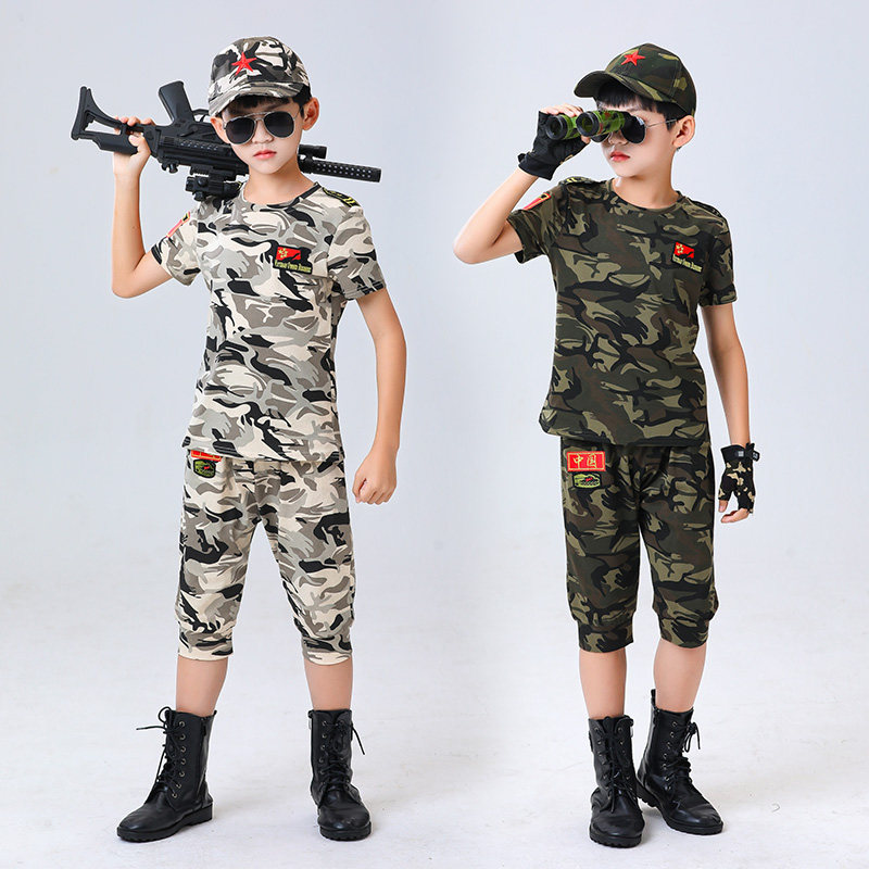 夏装男童特种兵儿童迷彩服套装短袖童装中小学军训衣服女童薄款夏