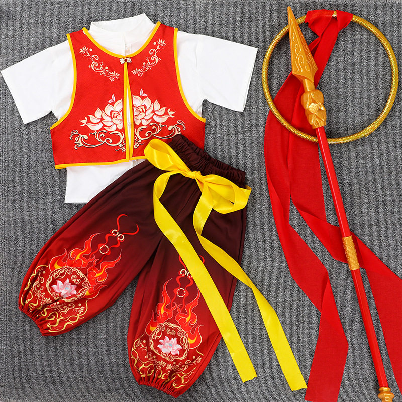 哪咤同款儿童套装之魔童降世服装cos衣服汉服新中式唐装日常可穿