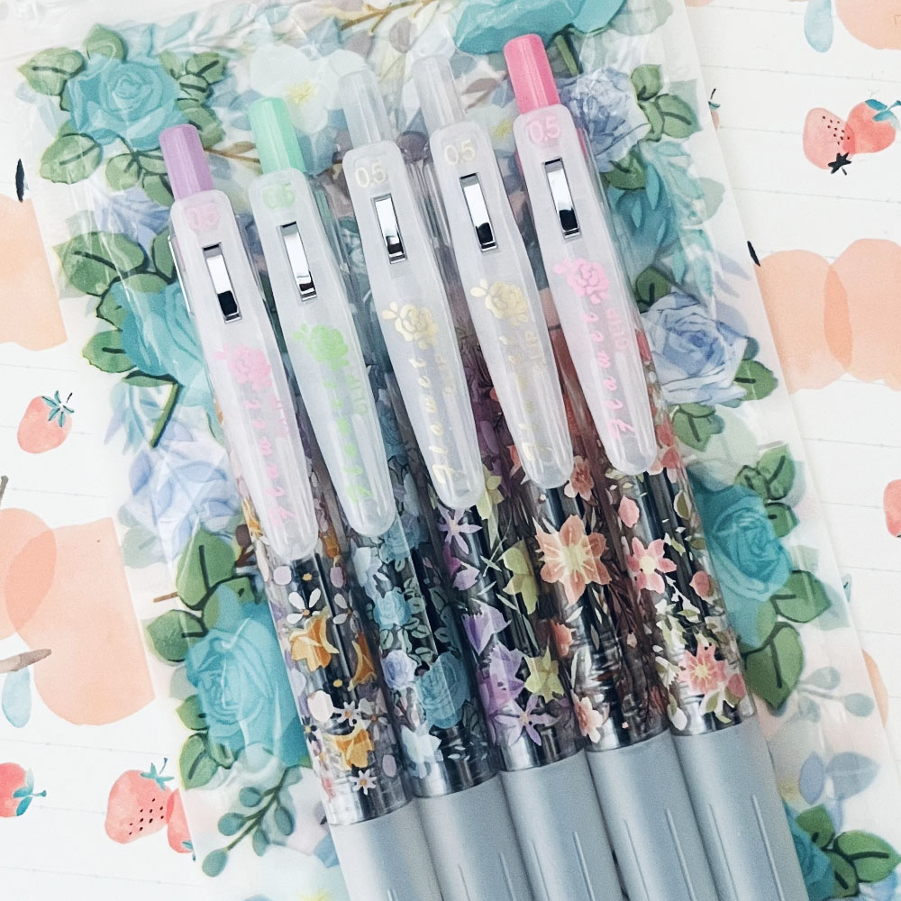 干枯玫瑰花朵限定中性笔套装
