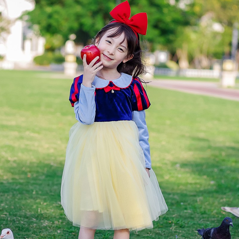 丢手绢原创裙子童装丝绒迪士尼