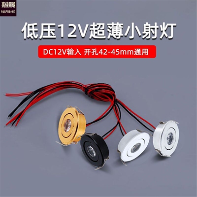 DC12伏24V超薄led迷你小射灯1W开孔4.5公分cm45mm可调酒柜牛眼灯