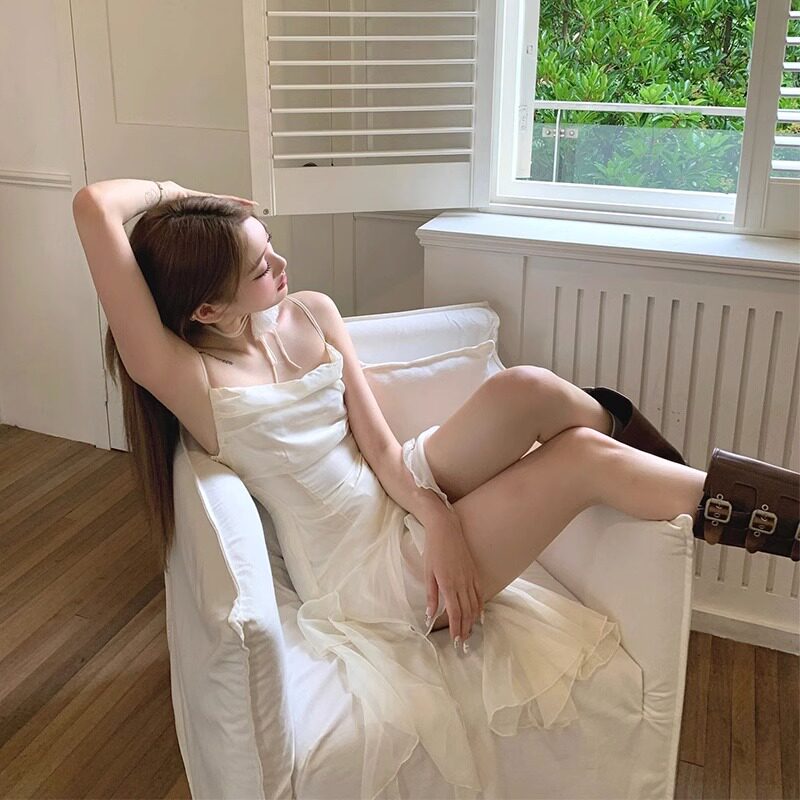 COCO KEKE FRENCH SLIP DRESS SHORT TEMPERAMENT HOT GIRL STYLE SUMMER 2025 NEW SKIRT