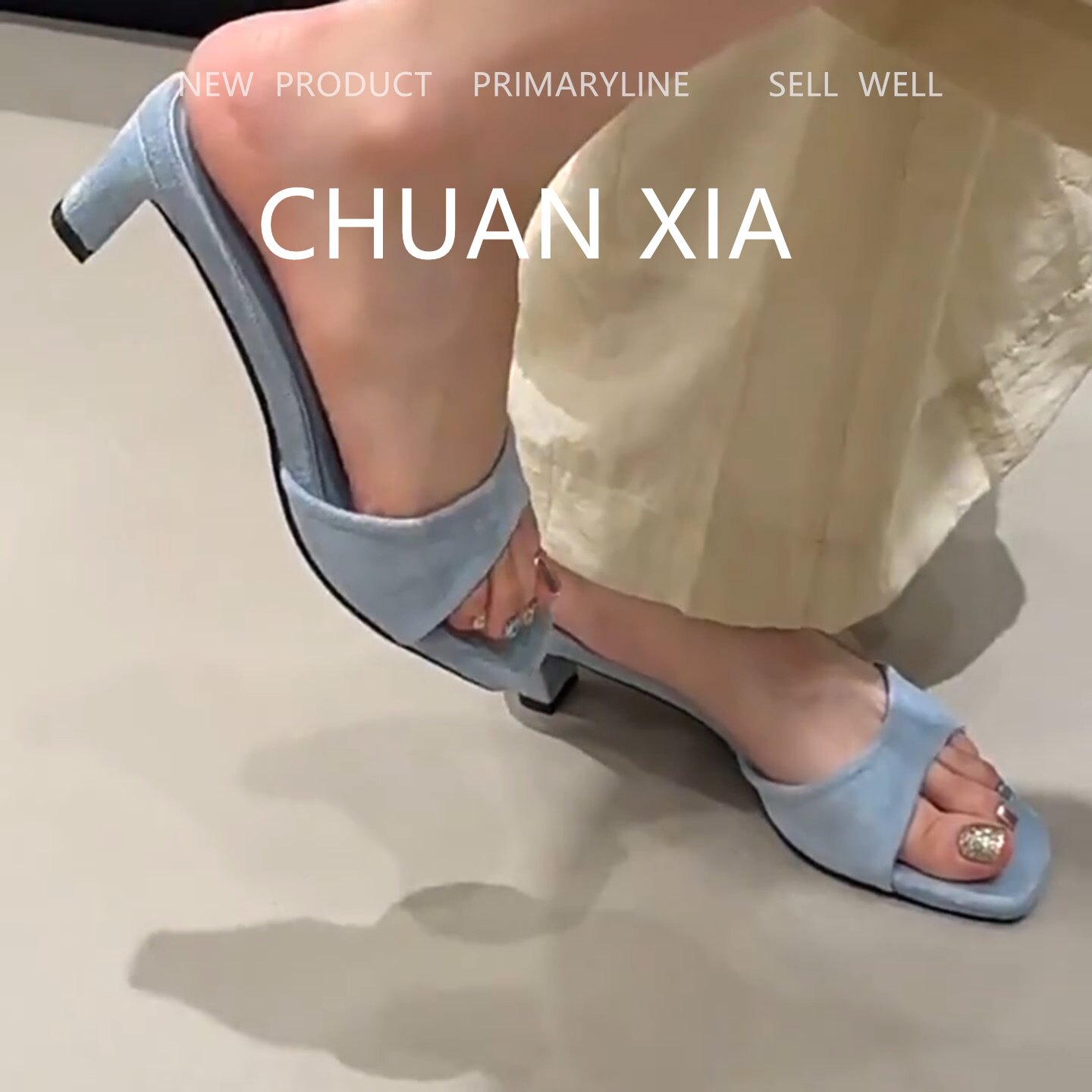 羊皮版!仙女风蓝色真皮