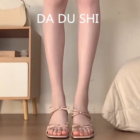 羊皮版!小香风露趾高跟