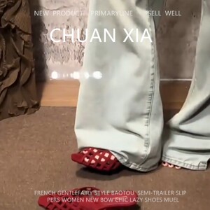 羊皮版-法式复古绒面凉鞋