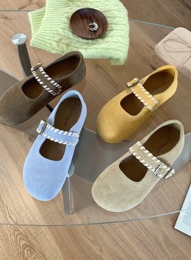 GeGèLV 韩版玛丽珍鞋女圆头内增高豆豆鞋2026新款百搭一字带单鞋
