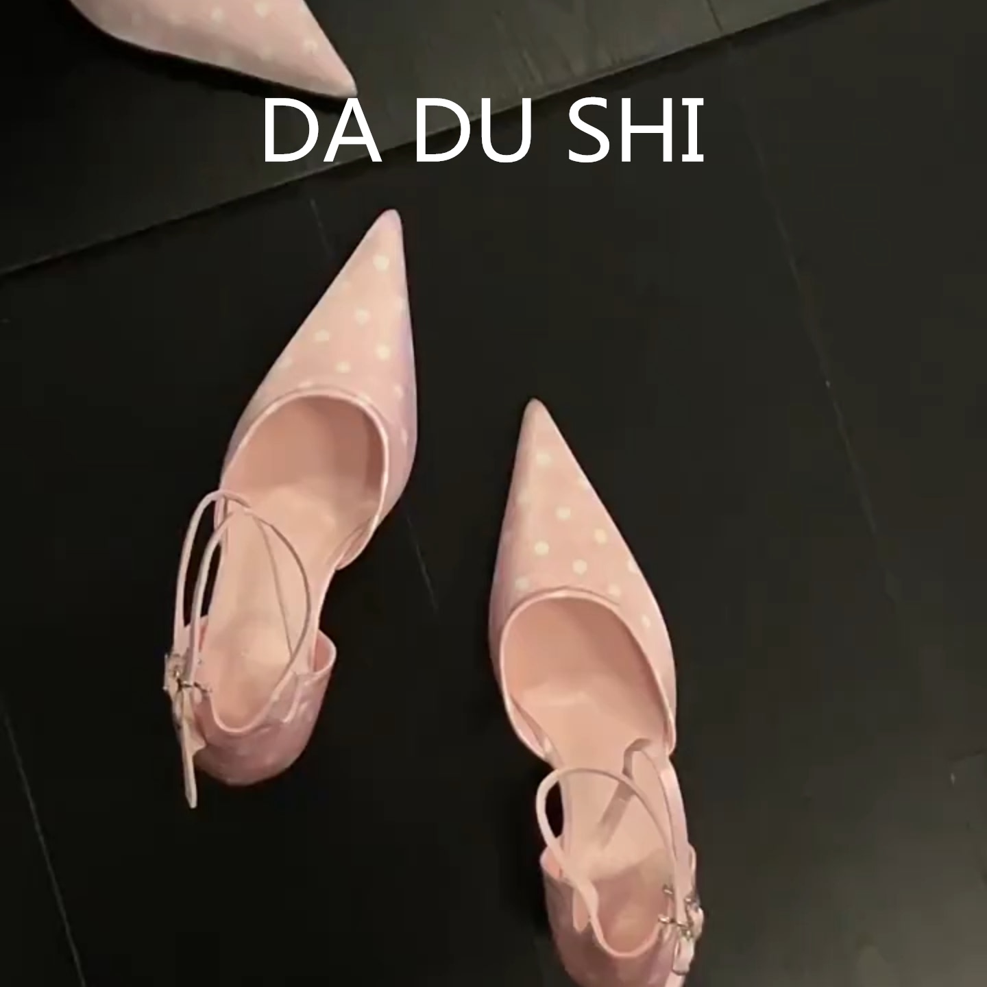 羊皮版·粉色波点尖头浅