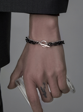 钛钢OT扣煮黑手链情侣