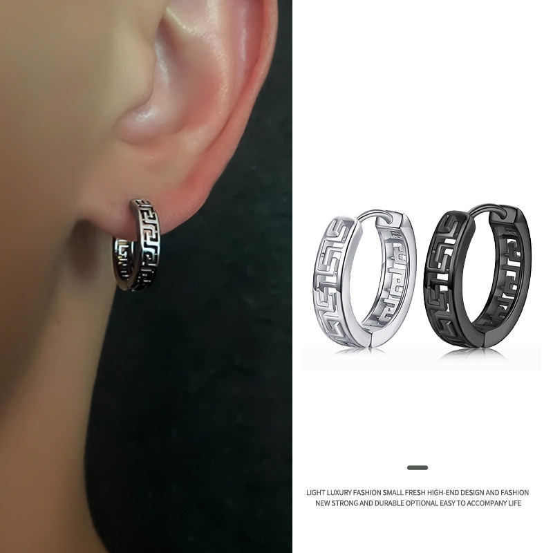 耳环男复古耳扣99银针小众设计高级感耳圈单只耳钉2025年新款爆款,饰品/流行首饰/时尚饰品新,耳钉,淘宝优惠券,粉丝福利购,淘宝优惠卷