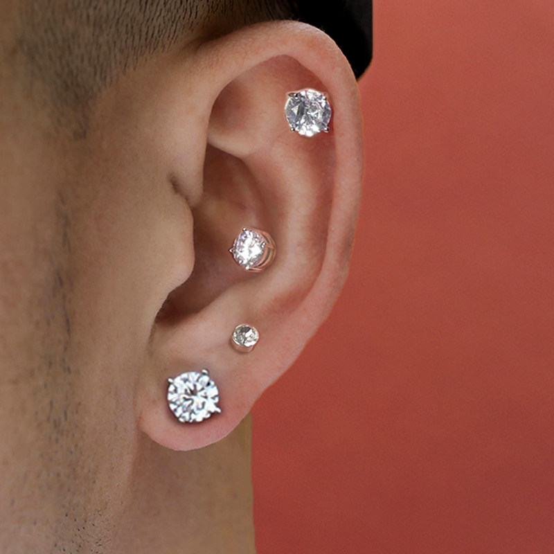 耳夹男无耳洞个性简约耳骨夹免打孔锆石耳扣磁铁假耳钉贴耳骨钉女