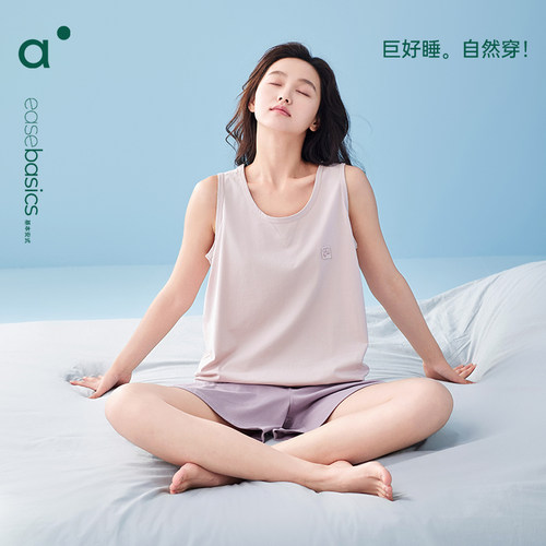 安之伴纯棉背心睡衣女夏季新款