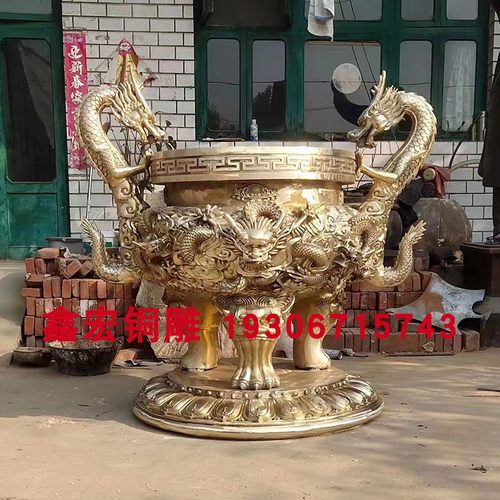 定制九龙龙纹鼎炉铸铜烧纸炉