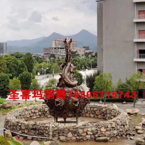 大型中式仿古喷泉雕塑定制喷水龙头园林景观小区动物盘龙流水装饰