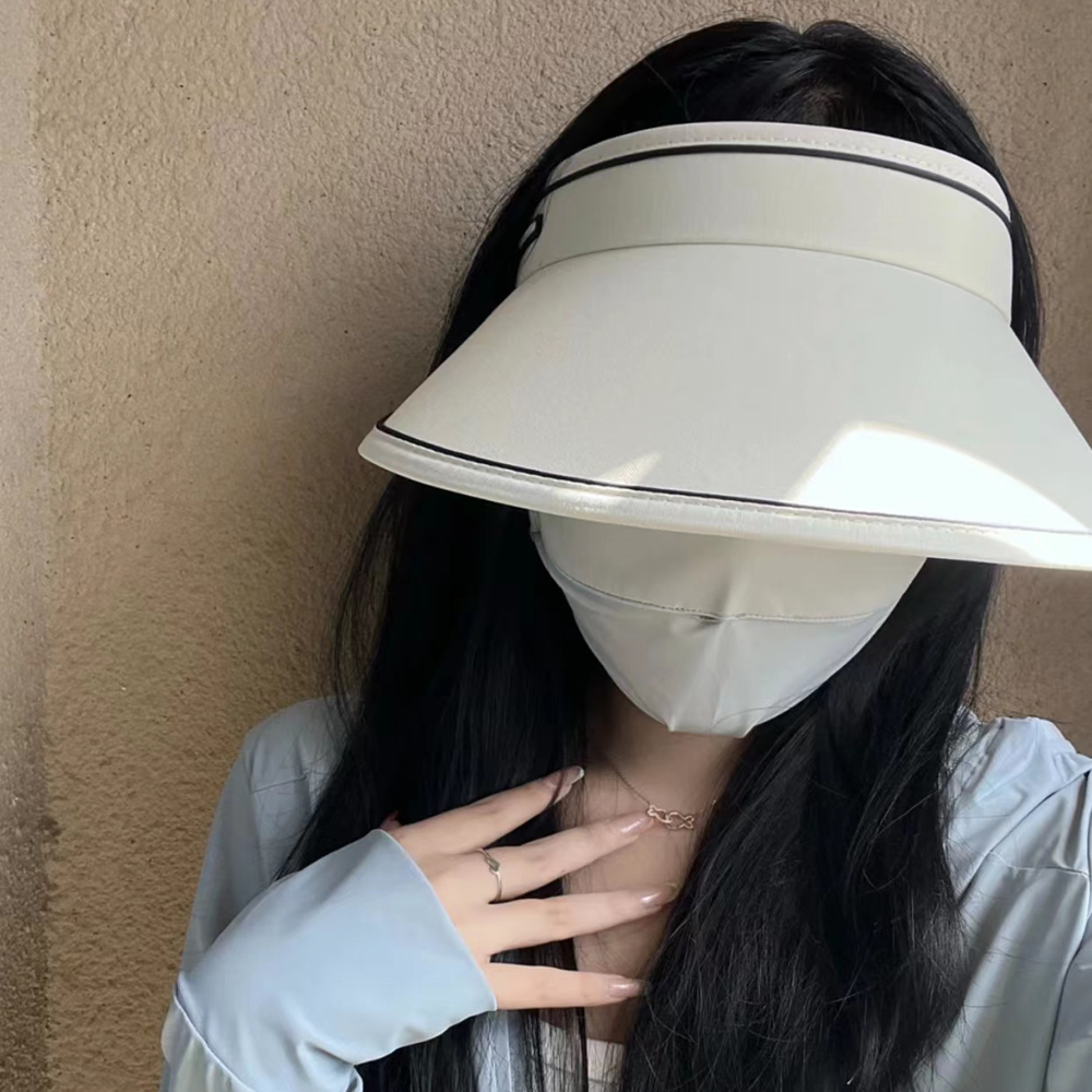 硬核科技防晒遮阳空顶帽女夏大檐骑车逛街出游防紫外线遮脸太阳帽