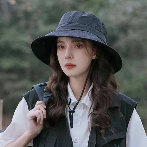 户外徒步登山渔夫帽女2026夏新款大檐防晒遮阳防紫外线时尚洋气男