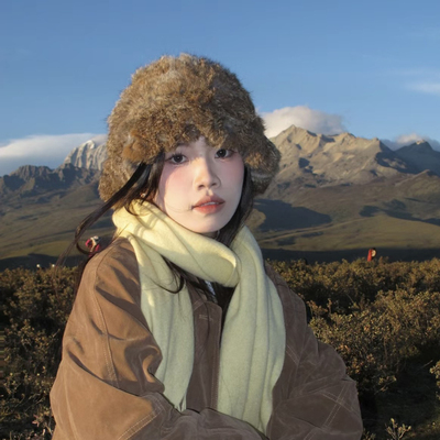 真兔毛皮草渔夫帽高级感女秋冬