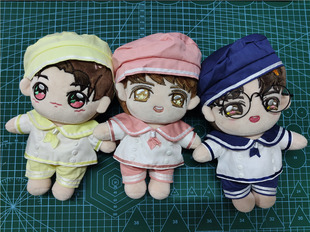 日系手工20cm无属性棉花娃娃水手制服套装+鞋ins可爱玩偶制服