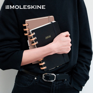 moleskine2026年12个月硬面周计划月计划混合螺旋式日程本记事本