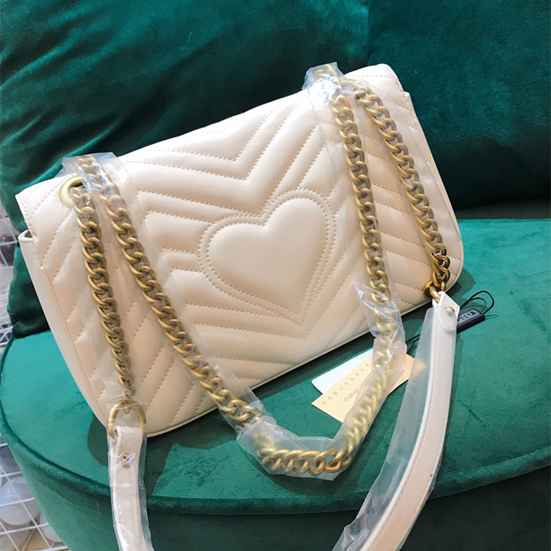 2025新款真皮菱格链条包