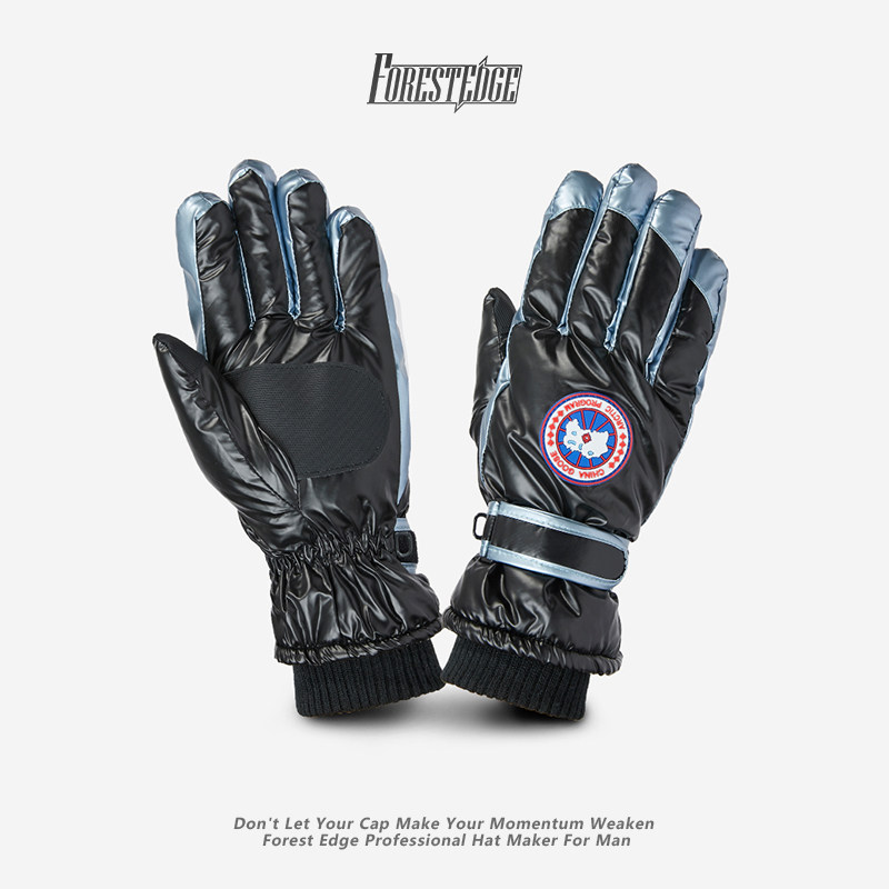 手套男士冬季百搭加厚加绒防寒保暖骑行五指手套情侣滑雪摩托车潮