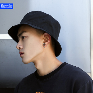 帽子男士潮牌黑色渔夫帽韩版百搭秋冬季防晒帽遮阳帽日系嘻哈盆帽