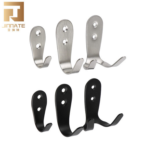 金枘特 不锈钢黑色衣钩浴室卫生间挂钩门后衣帽钩壁挂墙上挂衣钩