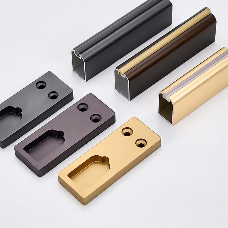 加工定制铝合金衣柜挂衣杆底座18方管衣通管法兰座家具五金配件