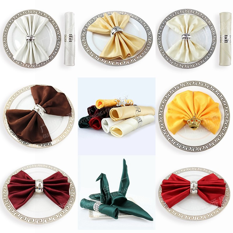 定制酒店口布餐巾布折花餐桌垫布席巾西餐厅擦红酒杯专用布小方巾